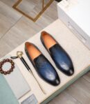 Berluti Polished Men's Leather Slip-On Dress Shoes