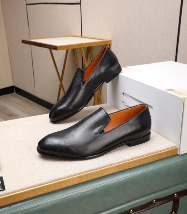 Berluti Polished Men's Leather Slip-On Dress Shoes - Image 15