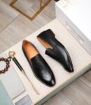 Berluti Polished Men's Leather Slip-On Dress Shoes