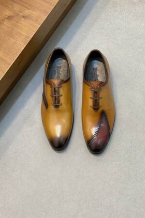 Berluti Tigana Patchwork Leather Oxford Shoes