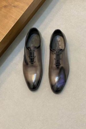 Berluti Tigana Patchwork Leather Oxford Shoes with Patina Finish