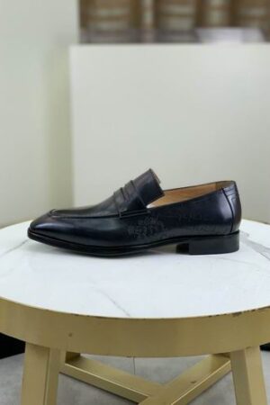 Berluti VIP 1:1 Black Leather Penny Loafers