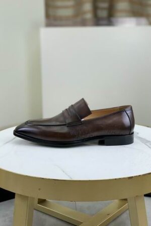 Berluti VIP 1:1 Brown Leather Penny Loafers