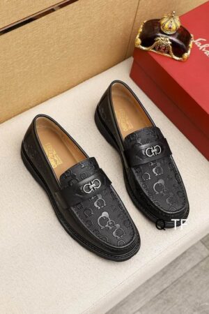Black Leather Penny Loafers