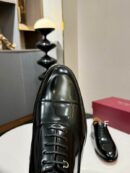 Black Patent Leather Cap-Toe Oxford Shoes