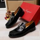 Black Patent Leather Loafers with Silver Gancini Buckle