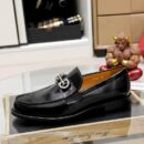 Black Patent Leather Loafers with Silver Gancini Buckle