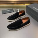Black Suede Slip-On Men's Loafers: