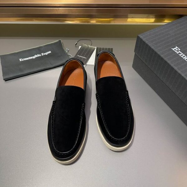 Black Suede Slip-On Men's Loafers: