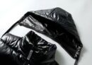 Burberry Glossy Hooded Puffer Vest with Stripe Detail
