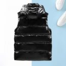 Burberry Glossy Hooded Puffer Vest with Stripe Detail
