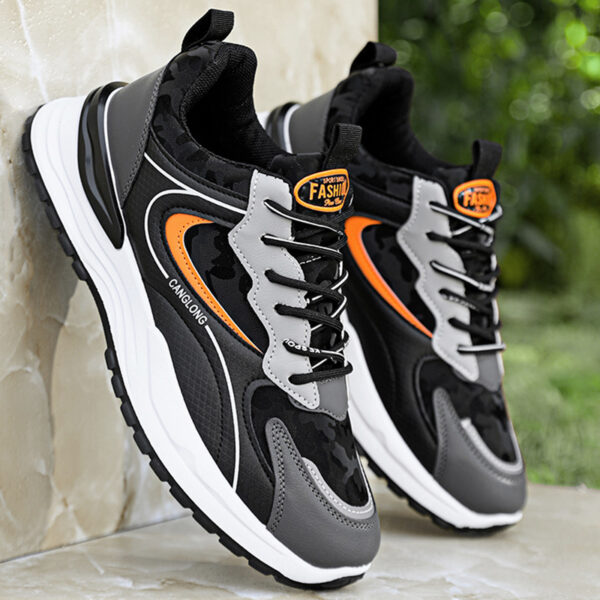 Affordable Athletic Fashion Sneakers - Lace-Up with Color Accents. - Image 3