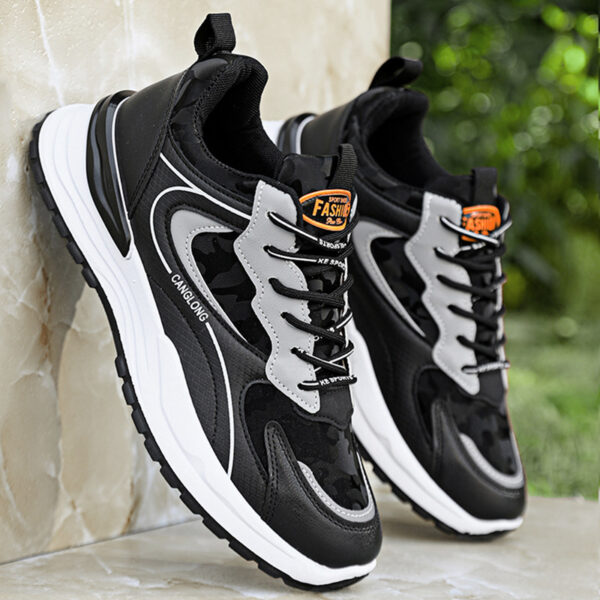 Affordable Athletic Fashion Sneakers - Lace-Up with Color Accents.