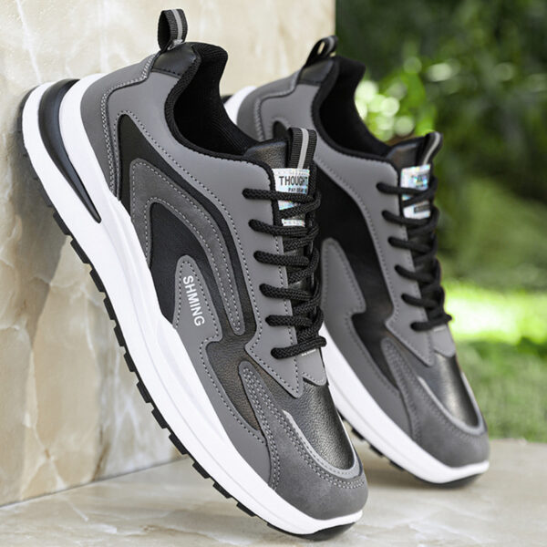 Casual Fashion Leather Sneakers - Multiple Color Options - Image 2