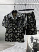 Chrome Hearts Patterned Shirt & Shorts Set with Cross Detail