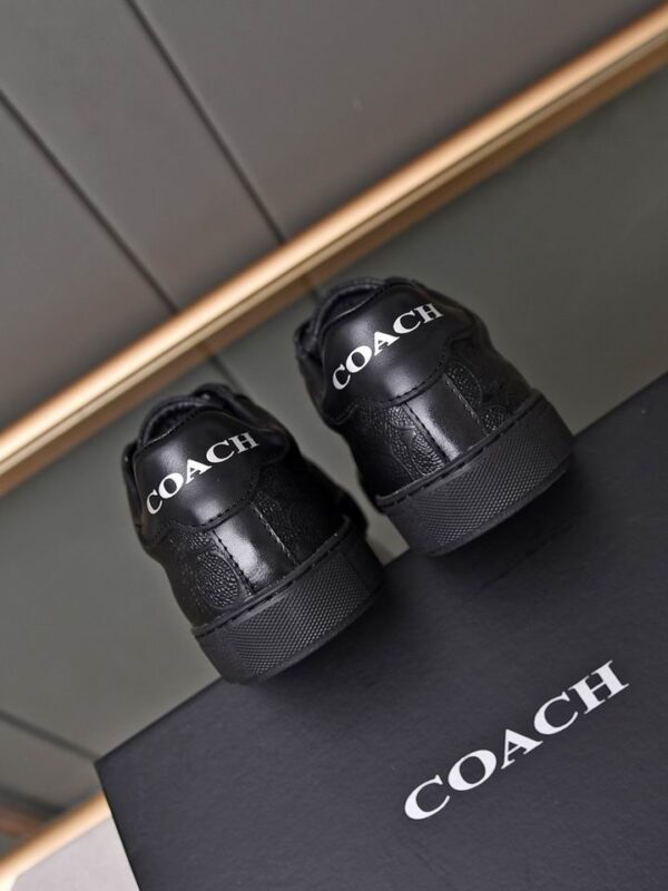 Coach Black Leather Low-Top Sneakers - Image 5