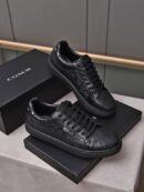 Coach Black Leather Low-Top Sneakers