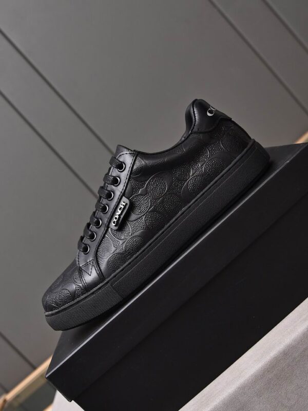 Coach Black Leather Low-Top Sneakers