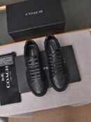 Coach Black Leather Low-Top Sneakers