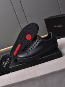 Coach Black Leather Low-Top Sneakers