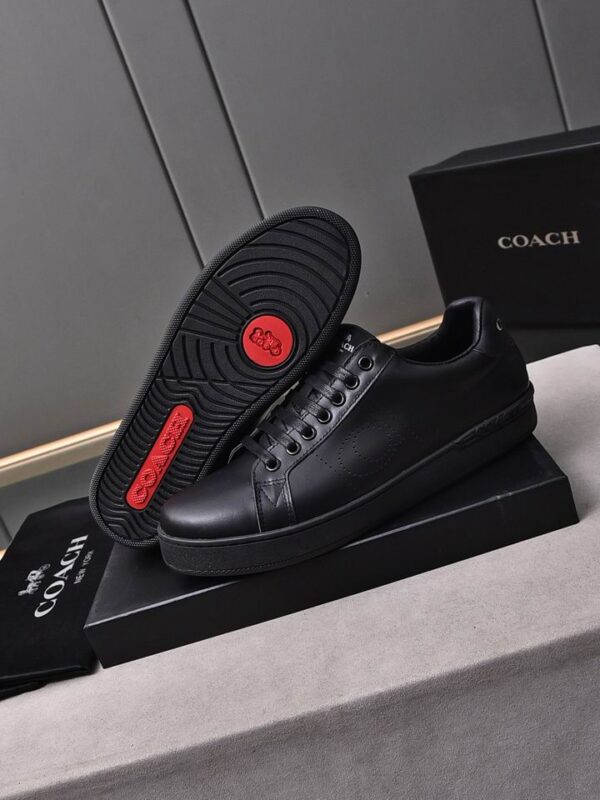 Coach Black Leather Low-Top Sneakers - Image 6
