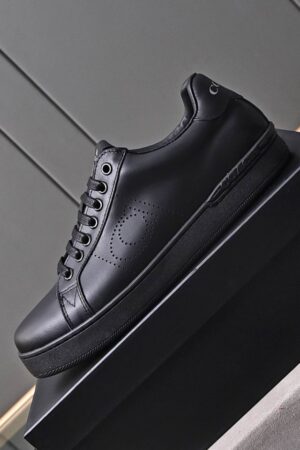 Coach Black Leather Low-Top Sneakers