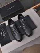 Coach Black Leather Low-Top Sneakers