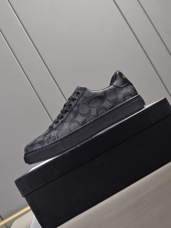 Coach Black Monogram Low-Top Sneakers - Image 5