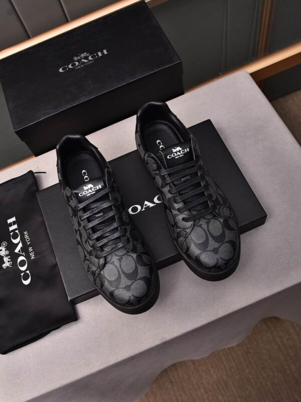 Coach Black Monogram Low-Top Sneakers - Image 2