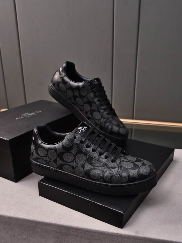 Coach Black Monogram Low-Top Sneakers - Image 4