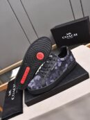 Coach Blue & Black Floral Camouflage Low-Top Sneakers