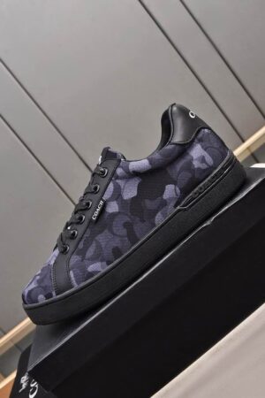 Coach Blue & Black Floral Camouflage Low-Top Sneakers