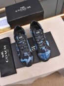 Coach Blue Camouflage Low-Top Sneakers