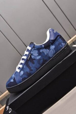 Coach Blue Camouflage Low-Top Sneakers