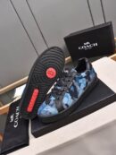 Coach Blue Camouflage Low-Top Sneakers