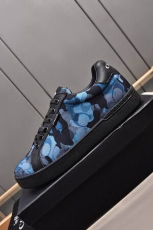 Coach Blue Camouflage Low-Top Sneakers