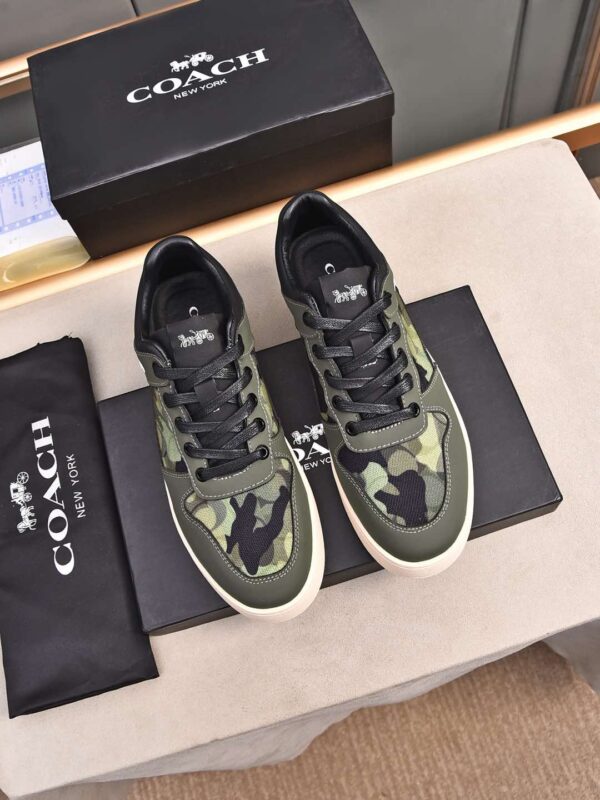 Coach Green & Black Camouflage Low-Top Sneakers - Image 6