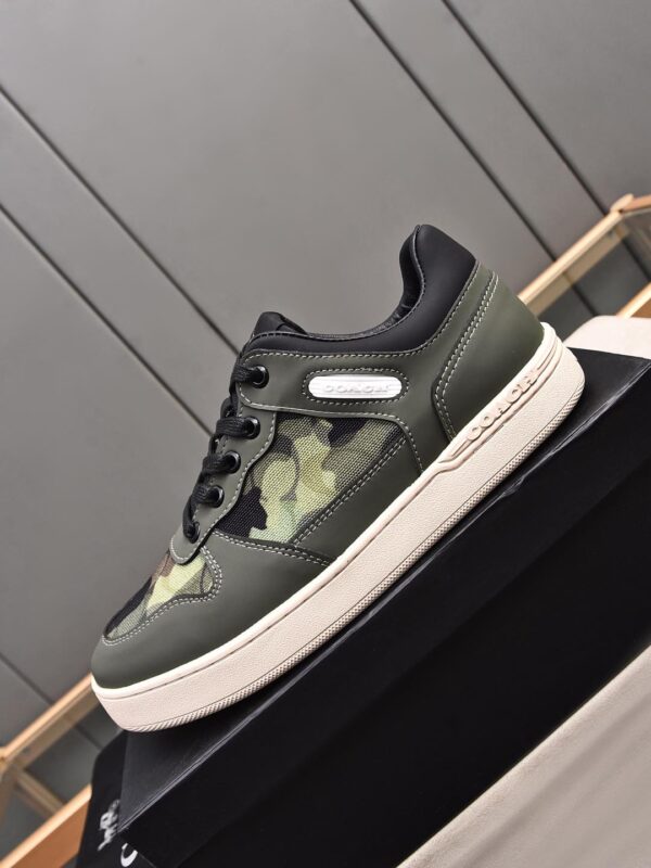 Coach Green & Black Camouflage Low-Top Sneakers