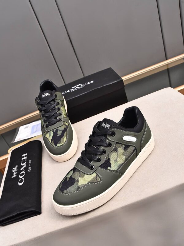 Coach Green & Black Camouflage Low-Top Sneakers - Image 2