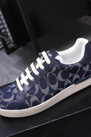 Coach Low-Top Blue Denim Monogram Sneakers