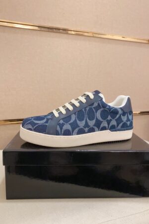 Coach Low-Top Blue Denim Monogram Sneakers
