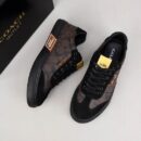 Coach Low-Top Monogram Sneakers in Black and Brown