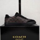 Coach Low-Top Monogram Sneakers in Black and Brown