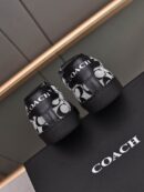 Coach Low-Top Monogram Sneakers in Black and Grey