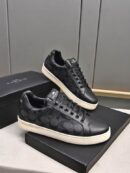 Coach Low-Top Monogram Sneakers in Black and Grey