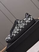 Coach Low-Top Monogram Sneakers in Black and Grey