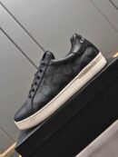 Coach Low-Top Monogram Sneakers in Black and Grey