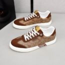 Coach Low-Top Monogram Sneakers in Brown and Beige