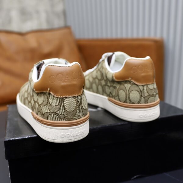 Coach Low-Top Monogram Sneakers in Brown and Beige - Image 6