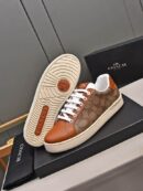 Coach Low-Top Monogram Sneakers in Brown and Beige